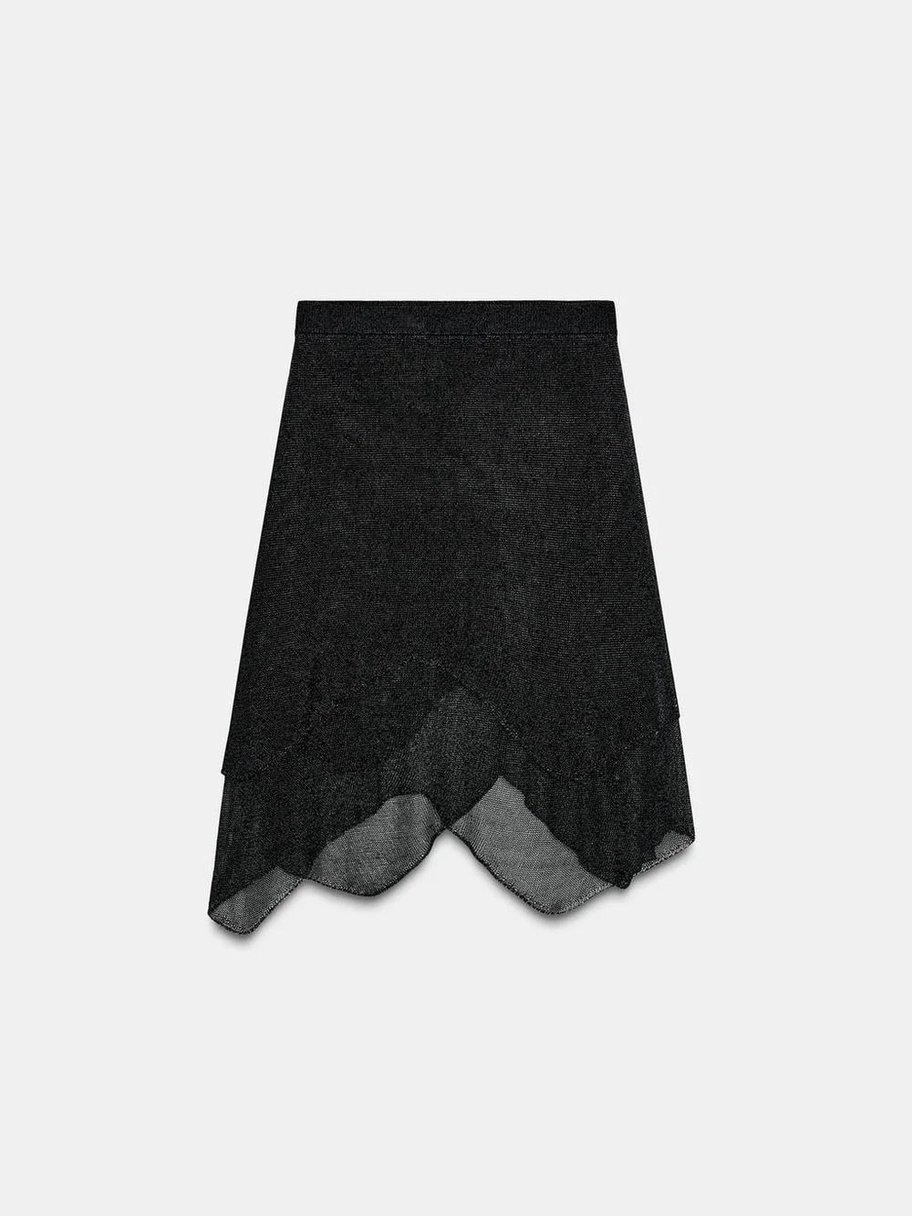 Zara METALLIC KNIT SKIRT M
